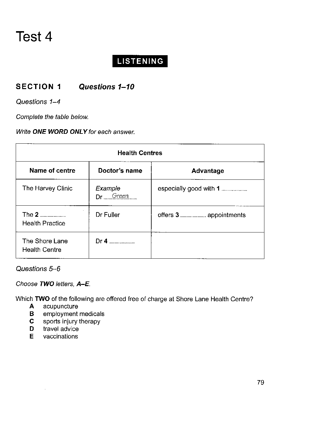 Preview of IELTS 9 Test (4) LISTENING AND READING ANSWER KEYS